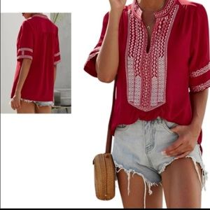 Embroidered Boho top